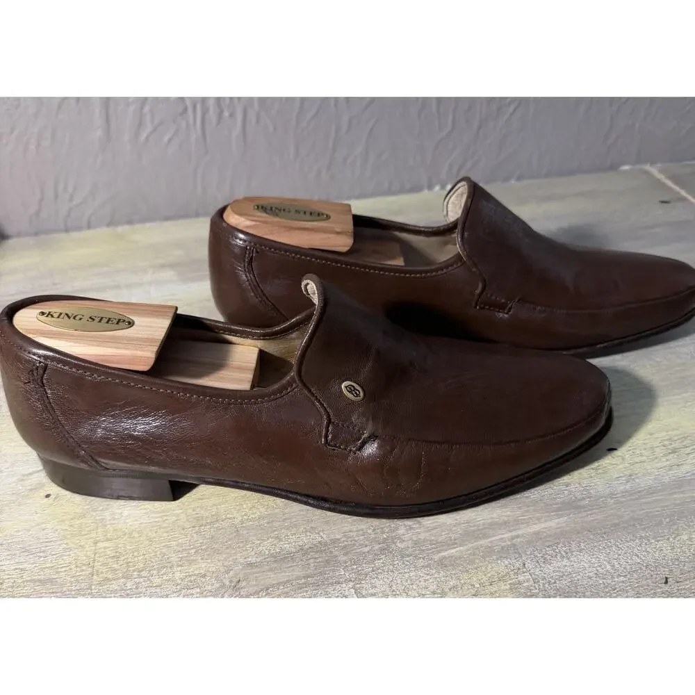 Impulse Men's Steeple Gate Textured Leather Dress Shoes, Red, Italy